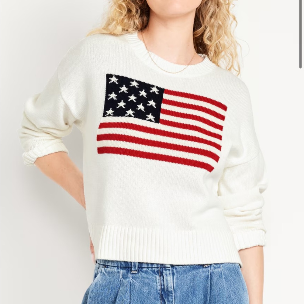 American flag knit sweater